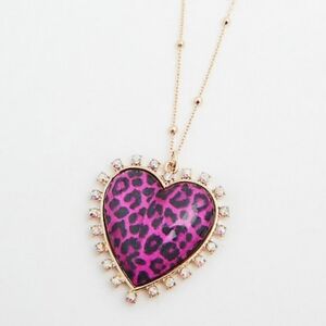 🆕💗BETSEY JOHNSON PINK LEOPARD 💗 NECKLACE